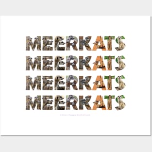 Meerkats meerkats meerkats - wildlife oil painting word art Posters and Art